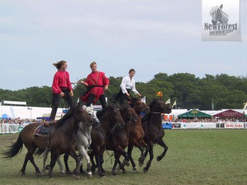 Horseback stunt display