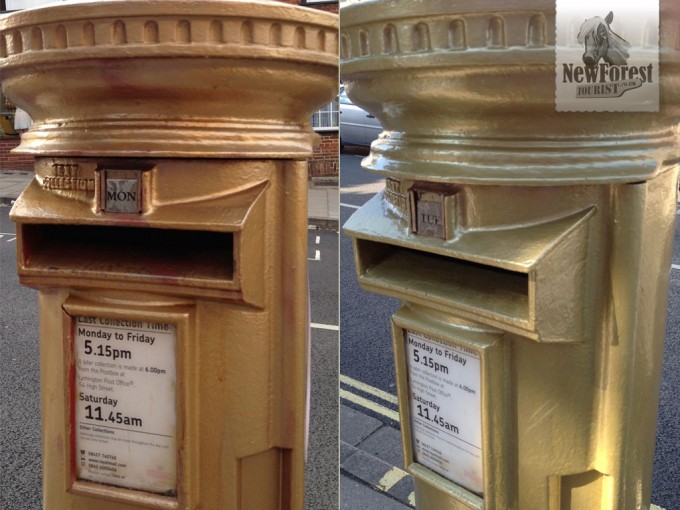 Gold Letterbox before and after